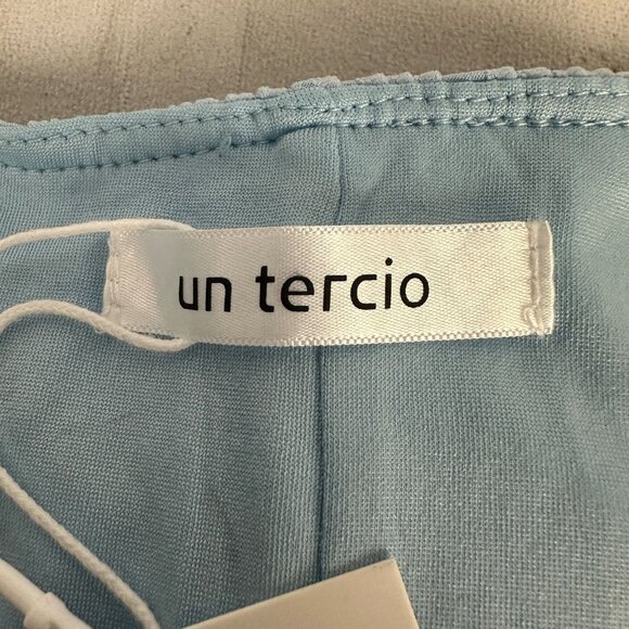 Un Tercio Womens XL Blue Textured Long Sleeve Midi Dress Polyester/Spandex Blend - Picture 4 of 11